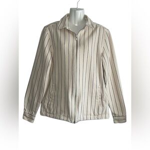 River Island Cream and Black Striped Bomber Jacket